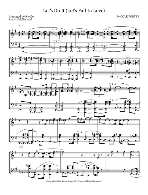 Let's Do It (Let's Fall In Love) (Arr. Nicole Russin-McFarland) - Cole Porter (Piano Solo)