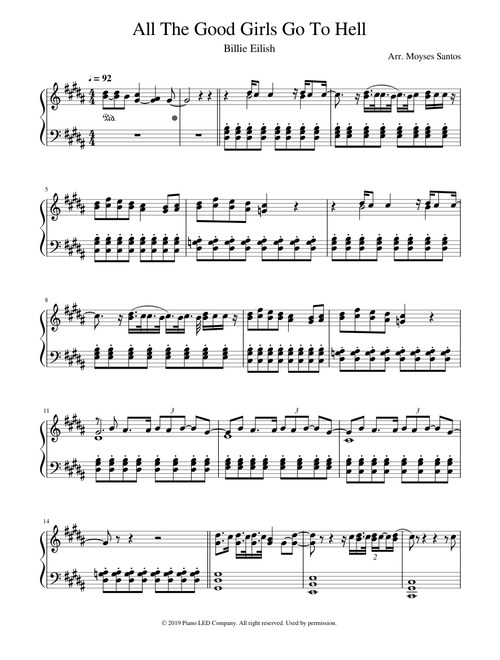 Billie Eilish - All The Good Girls Go To Hell (Piano Cover)