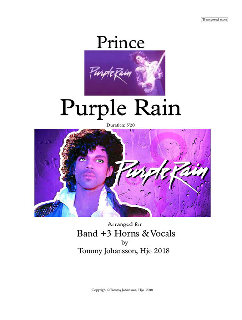 Purple Rain (Arr. Tommy Johansson, Hjo) - Prince (Small Ensemble)