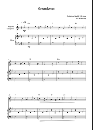 Greensleeves – Traditional English Folksong Sheet Music for Piano