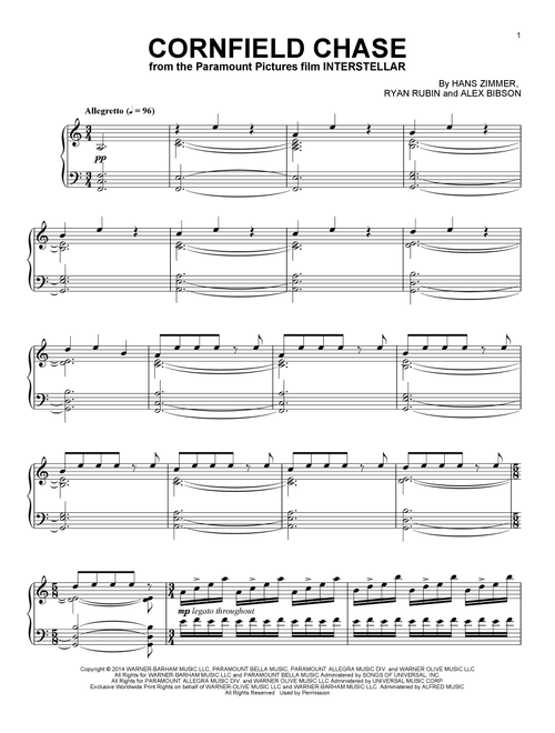 Cornfield Chase (from Interstellar) - Hans Zimmer, Alex Gibson, Ryan Rubin (Piano Solo)