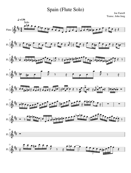 Spain Flute Solo - Chick Corea/Joe Farrell
