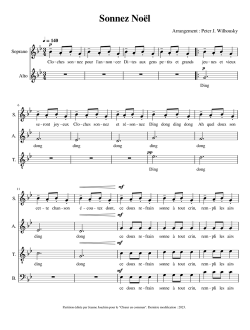 Sonnez Noël (Hark! how the bells – Peter J. Wilhousky)