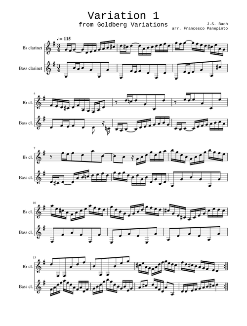 Goldberg Variation 1 BWV 988 - Johann Sebastian Bach