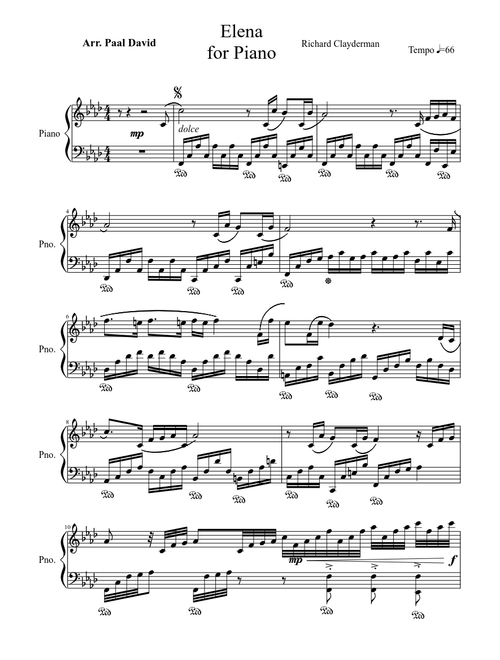 Elena Komponist: Richard Clayderman Arr. Paal David