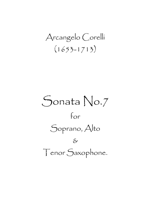 Sonata No.7 (Arr. Spence Bundy) - Arcangelo Corelli (Woodwind Ensemble)