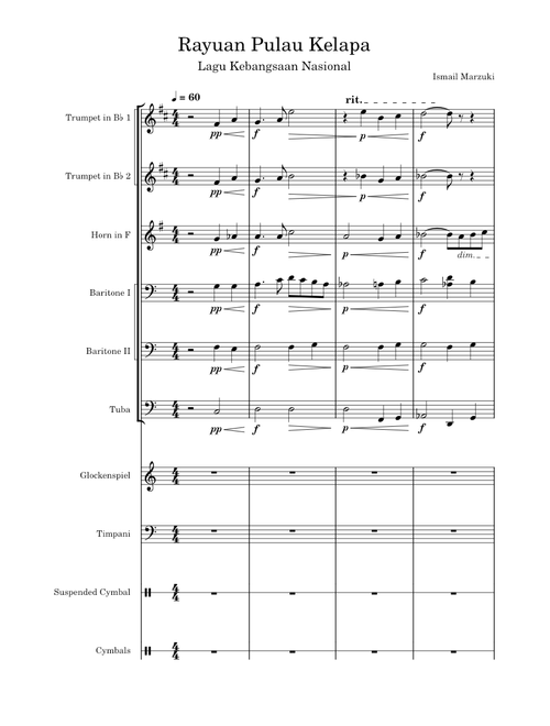 Rayuan pulau kelapa, Brass ensemble– Ismail Marzuki, Arr. Panji Fahrezi – panjifahrezi2