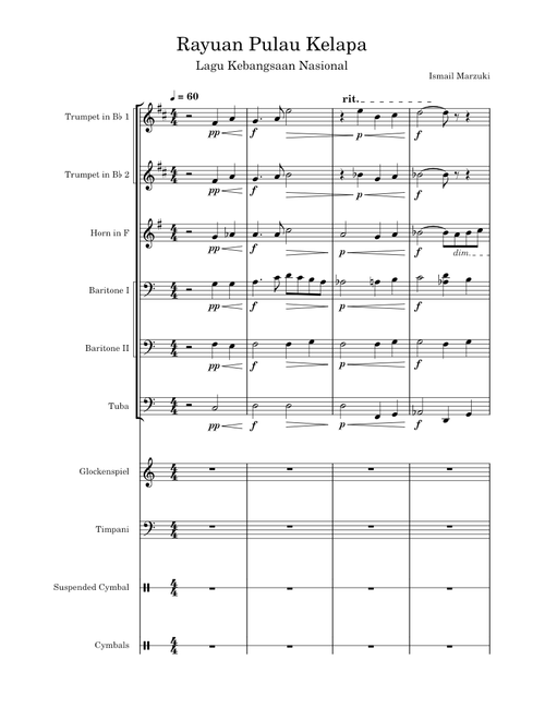 Rayuan pulau kelapa, Brass ensemble– Ismail Marzuki, Arr. Panji Fahrezi