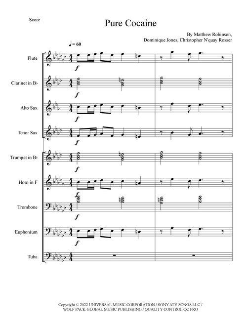 Pure Cocaine (Arr. kapellmeister74) - Lil Baby (Marching Band)