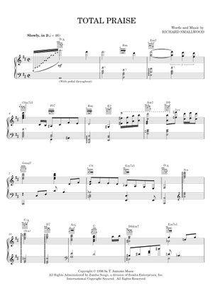 Total praise – Richard Smallwood Sheet Music with Chords for