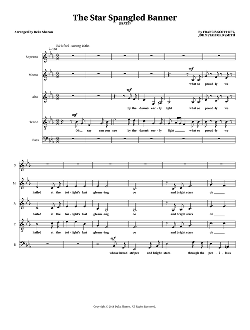 The Star Spangled Banner (Arr. Deke Sharon) - John Stafford Smith (Choral)