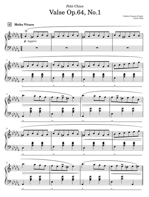 Valse Op.64, No.1, Minute Waltz by Chopin (Arr. Edition by AJ Tan) - Frédéric François Chopin (Piano Solo)
