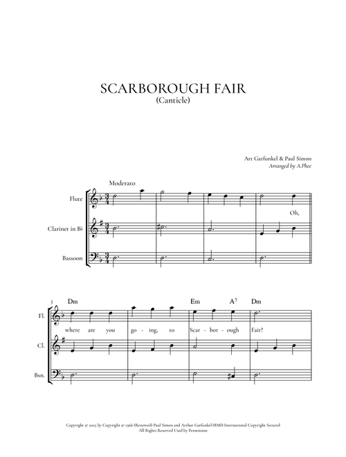 Scarborough Fair/canticle (Arr. Phee) - Simon & Garfunkel (Woodwind Ensemble)