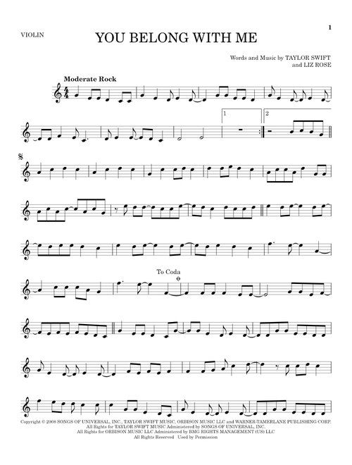 You Belong With Me - Taylor Swift (Violin Solo)