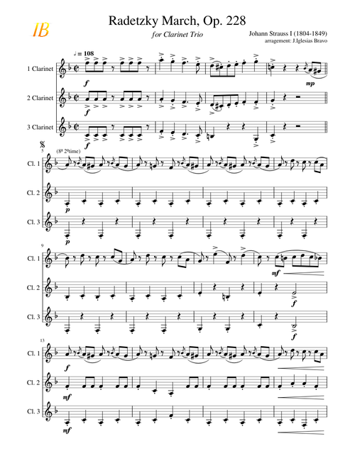 Radetzky March, Op. 228 - Clarinet Trio