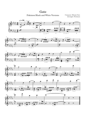 Gate (V2) - Pokemon Black and White – Hitomi Sato BW Sheet Music