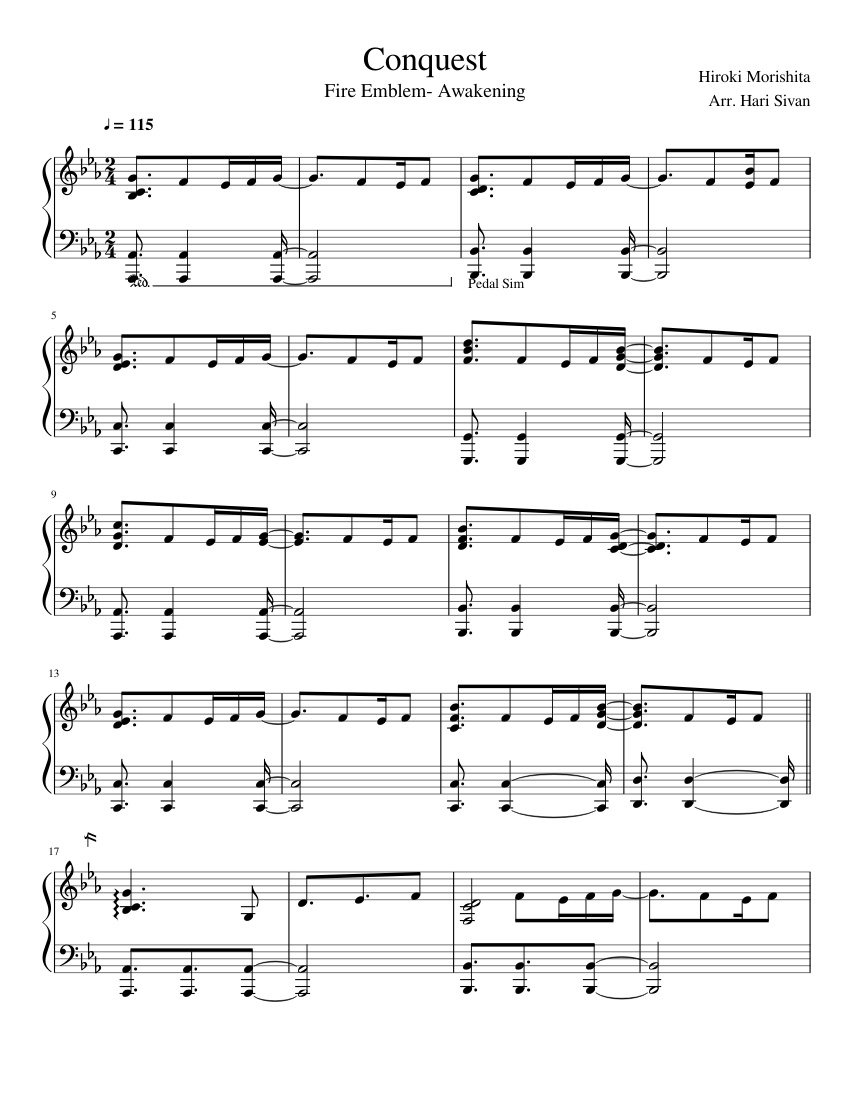 Conquest- FE Awakening Sheet Music for Piano (Solo) | MuseScore.com