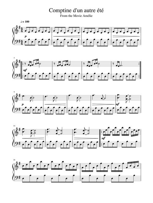 Comptine d'un autre été - Marimba