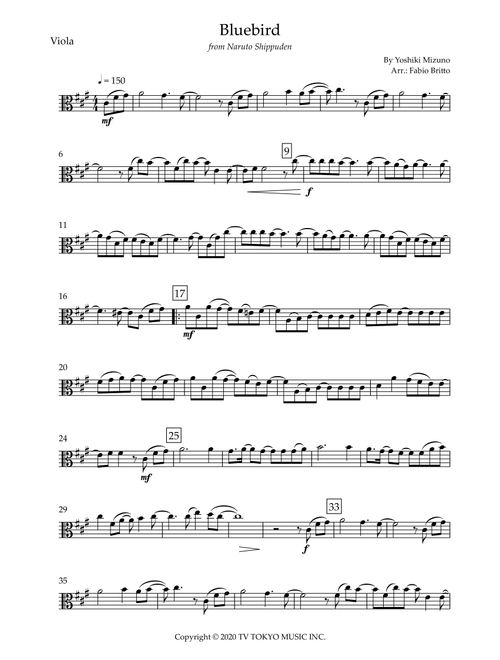 Ikimono Gakari's Blue Bird (Arr. Fabio Britto) - Yoshiki Mizuno (Viola Solo)