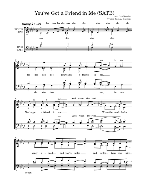 You've Got A Friend In Me from "Toy Story" (SATB)