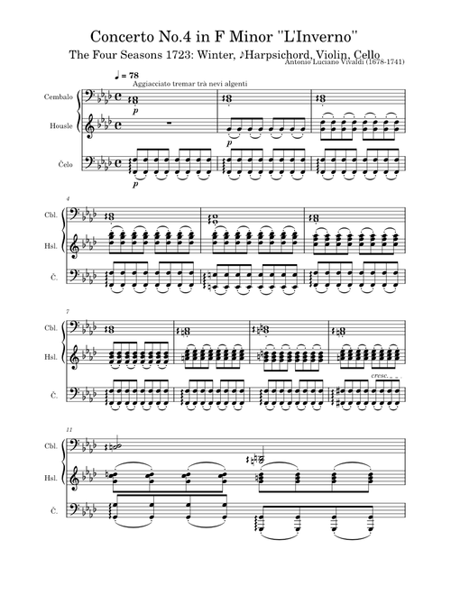 Concerto No.4 in F Minor ''L'Inverno'' The Four Seasons 1723: Winter – Antonio Luciano Vivaldi Concerto_No.4_in_F_Minor_''L'Inverno'' Vivaldi Winter