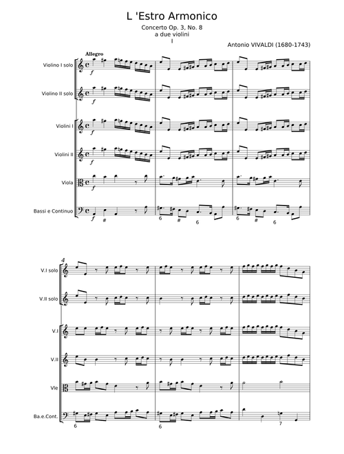 L'estro armonico, Op.3 - Antonio Vivaldi