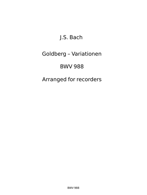 Goldberg-Variationen, BWV 988 - Johann Sebastian Bach