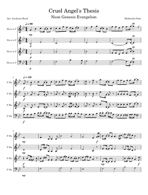 A Cruel Angel's Thesis (Horn Quartet)