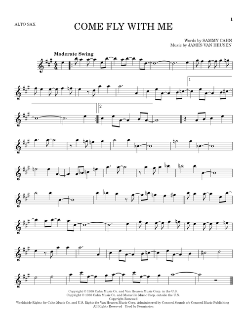 Come Fly With Me - Frank Sinatra (Alto Sax Solo)