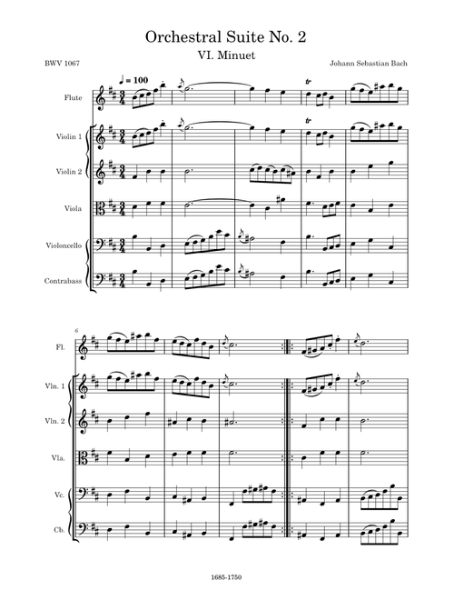 Orchestral Suite No. 2 in B Minor, BWV 1067, VI. Minuet – Johann Sebastian Bach