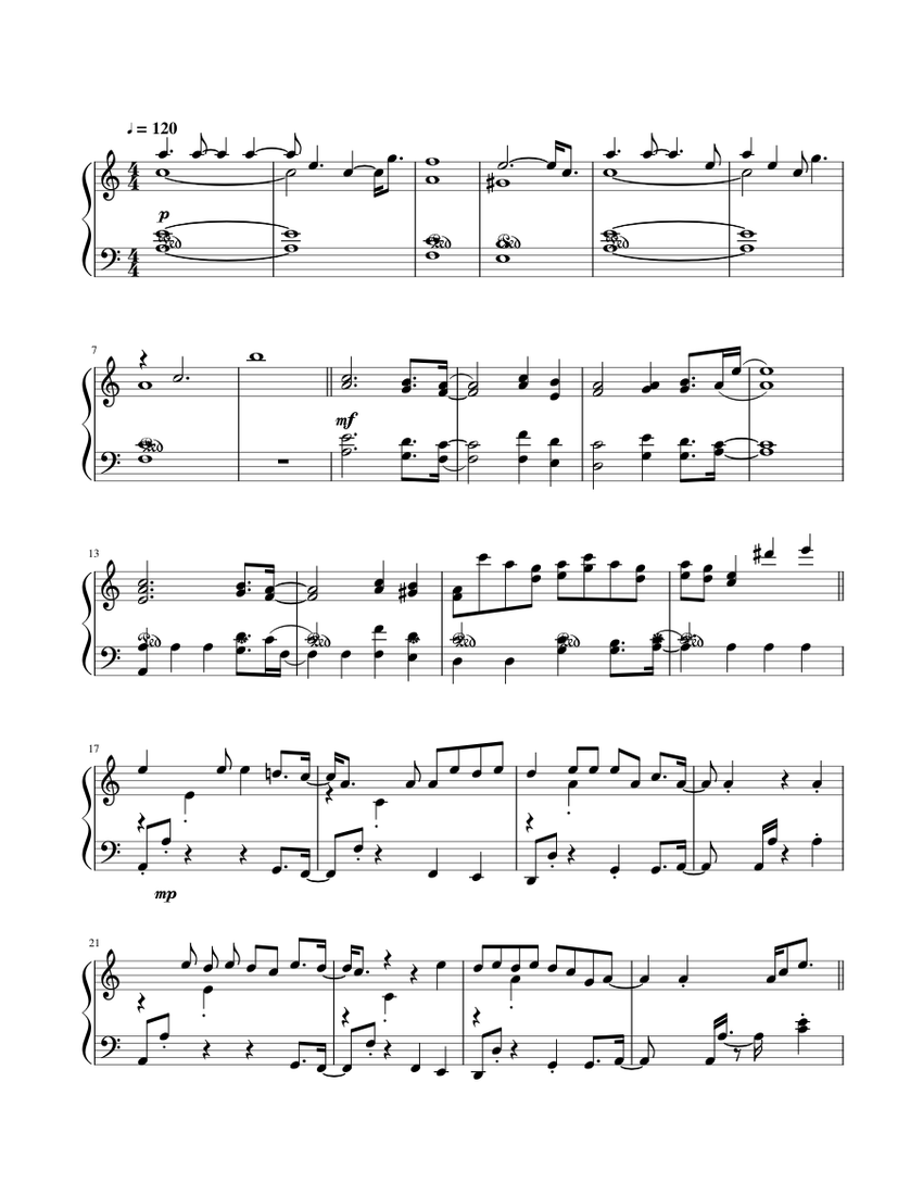 Think About Things key of C Sheet music for Piano (Solo)