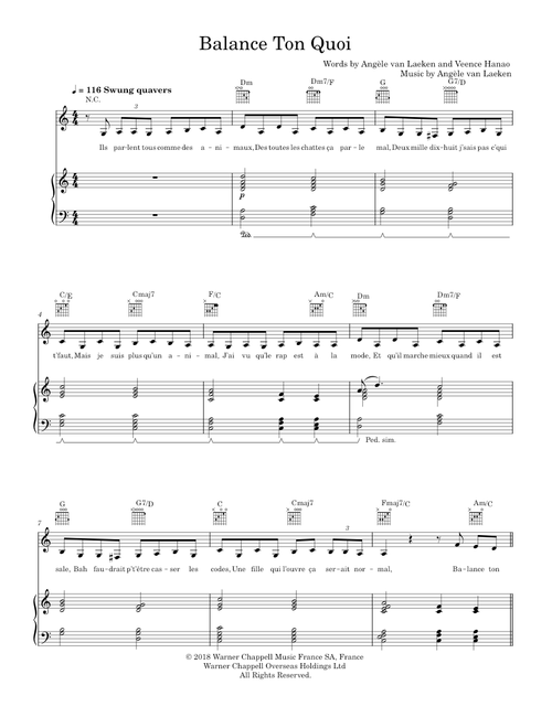 Balance Ton Quoi - Angele (Piano-Voice)