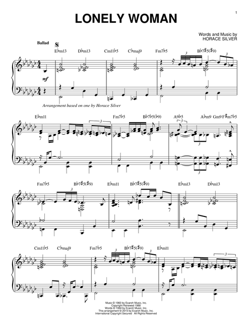 Lonely Woman (arr. Brent Edstrom) - Horace Silver (Piano Solo)