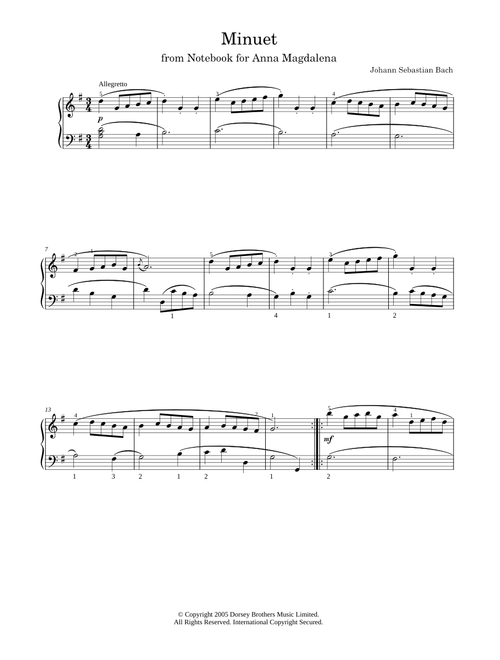 Minuet in G major - Johann Sebastian Bach (Piano Solo)