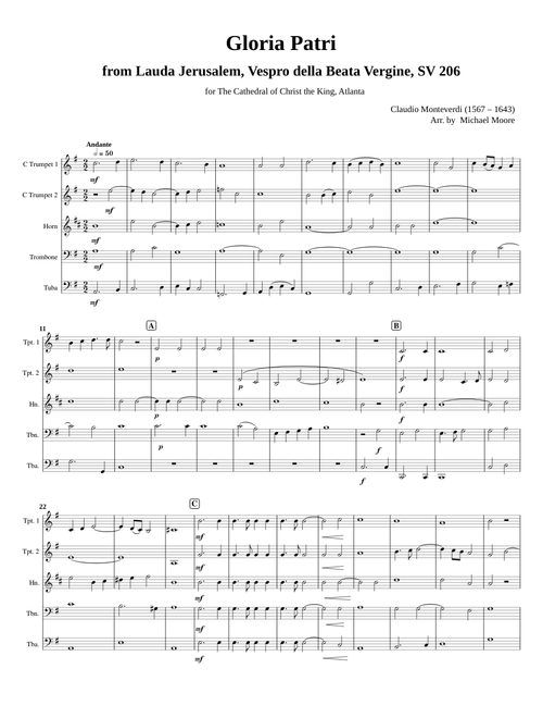 Lauda Jerusalem-Gloria Pastri  from 1610 Vespers – C Monteverdi