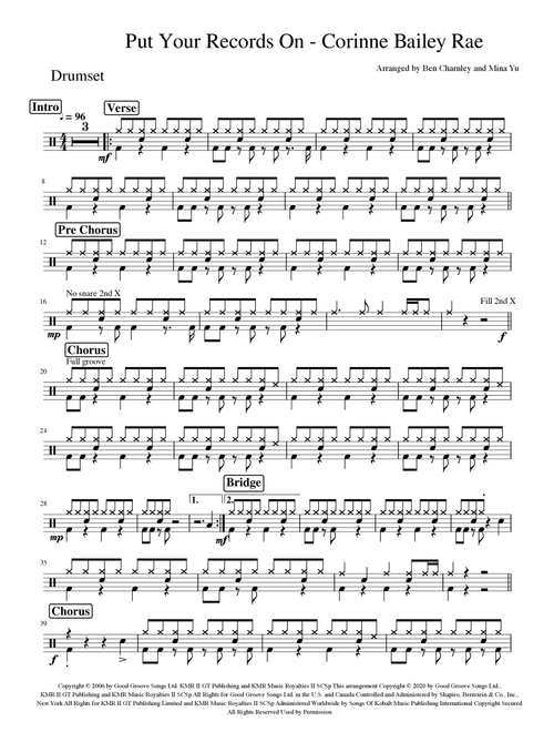 Put Your Records On (Arr. Ben Charnley, Mina Yu) - Corinne Bailey Rae (Drums)
