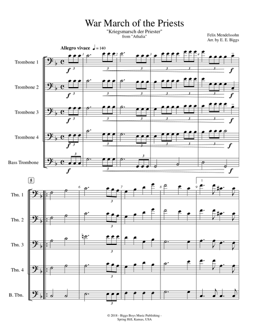 War March of the Priests (Arr. E. E. Biggs) - Felix Mendelssohn (Brass Ensemble)
