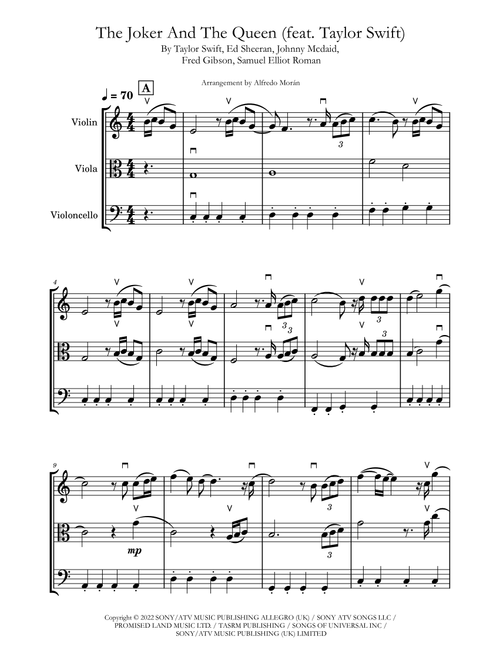 The Joker And The Queen (feat. Taylor Swift) (Arr. Alfredo Morán) - Ed Sheeran (String Ensemble)