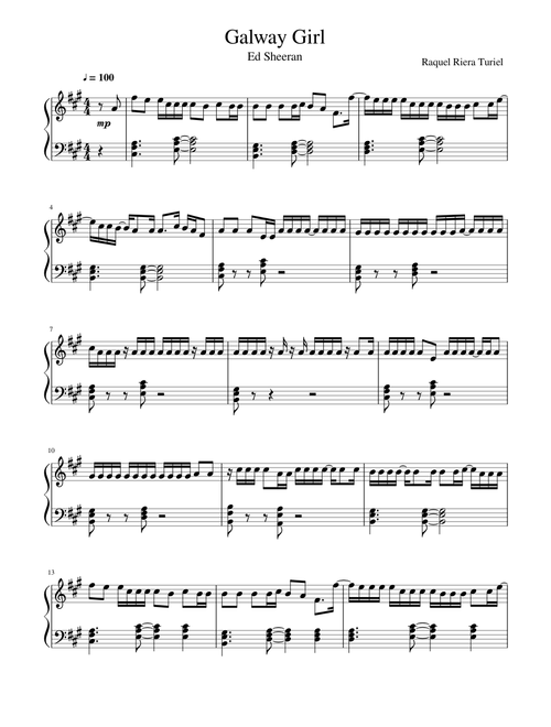Galway Girl - Ed Sheeran (Piano Solo)