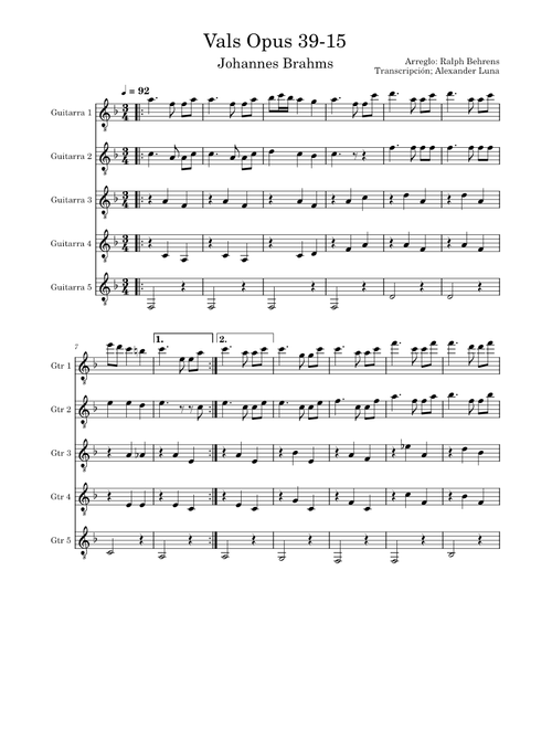 Vals Opus 39 No 15 – Johannes Brahms waltz opus 39 No. 15 J, Brahms