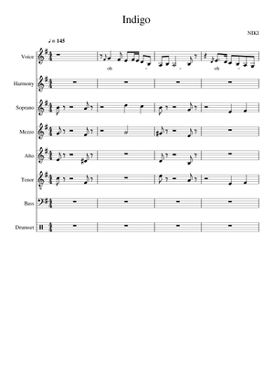 indigo - niki Sheet Music for Soprano, Tenor, Bass voice (Choral