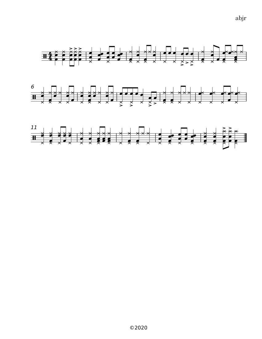 Cha Cha Drum Etude Sheet Music for Drum group (Solo) | MuseScore.com