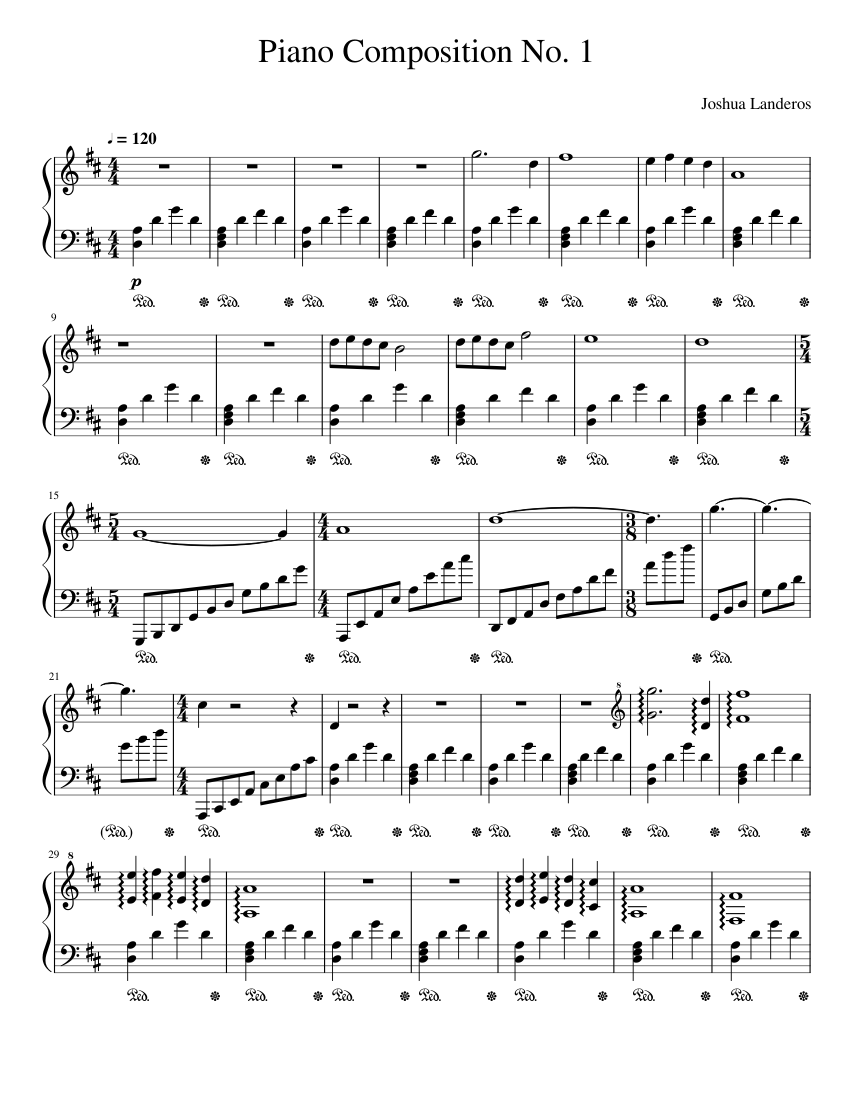 Piano Composition No. 1 Sheet Music for Piano (Solo) Easy | MuseScore.com
