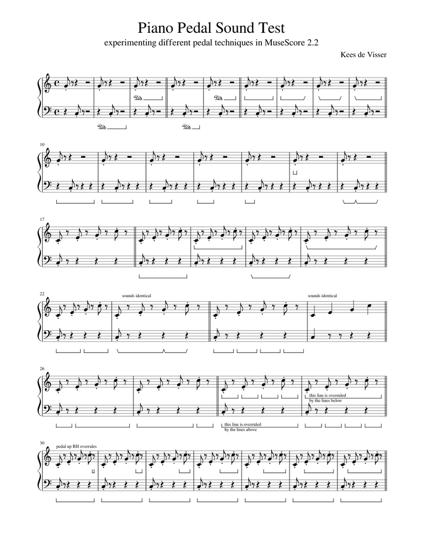 Piano Pedal Sound Sheet Music for Piano (Solo) Easy