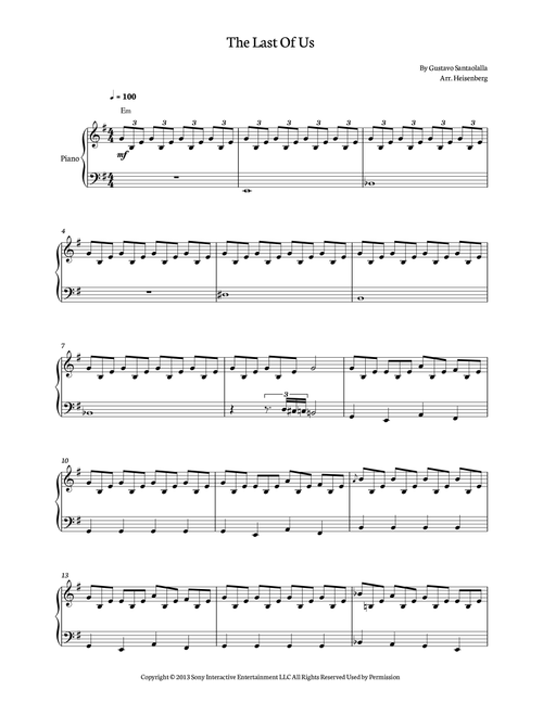 The Last Of Us (Arr. Heisenberg) - Gustavo Santaolalla (Piano Solo)
