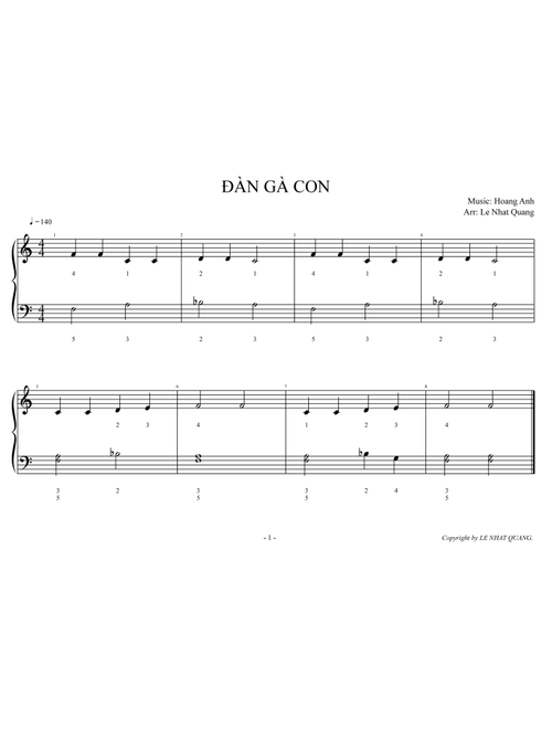 ĐÀN GÀ CON (Arr. Le Nhat Quang) - Various (Easy Piano)