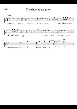 The Show Must Go On - Pink Floyd Sheet Music with Chords for Piano