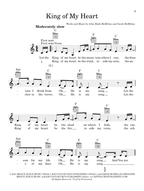 King Of My Heart - John Mark McMillan, Bethel Music (Ukulele)