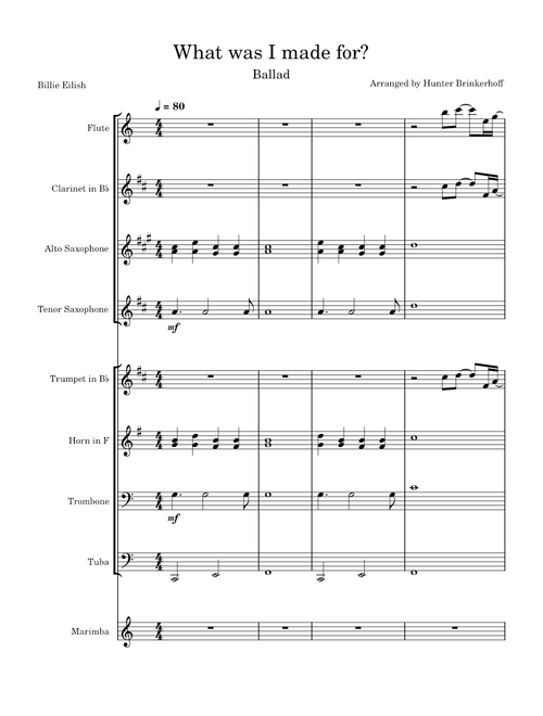 What Was I Made For? Band Ballad