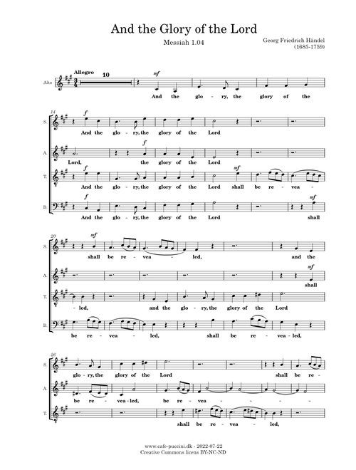 Messiah, 1.04 And the Glory of the Lord - Händel